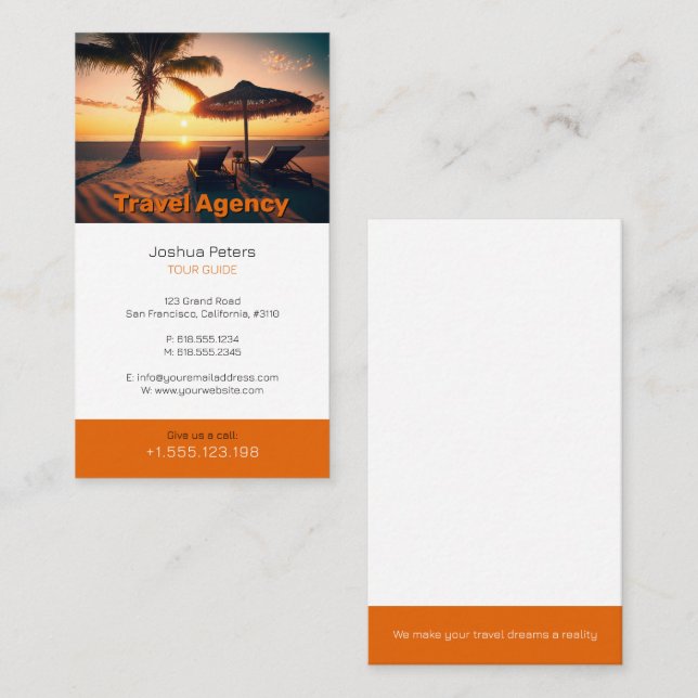 Tour Guide | Best Vacations Business Card (Front/Back)