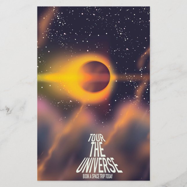 Tour the Universe "Book a trip today" Stationery (Front)