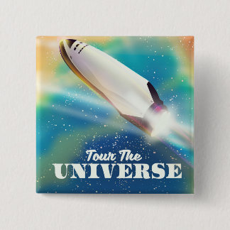 Tour The Universe space art. 15 Cm Square Badge