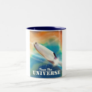 Tour The Universe space art. Two-Tone Coffee Mug