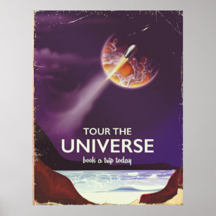 Tour the Universe vintage science fiction poster