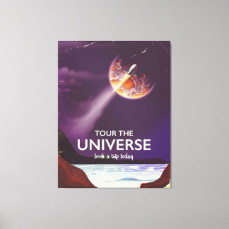 Tour the Universe vintage science fiction poster Canvas Print