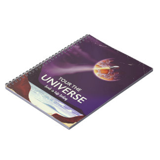 Tour the Universe vintage science fiction poster Notebook