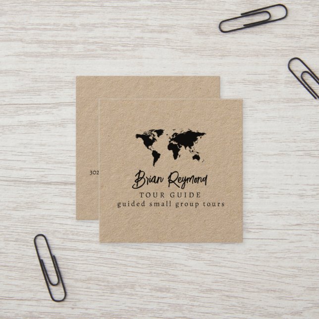 Tour / Tourism Guide  Square Business Card (Front/Back In Situ)