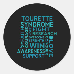Tourette Syndrome Awareness Ribbon Walk Classic Round Sticker