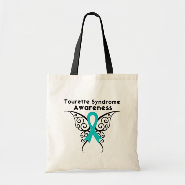 Tourette Syndrome Awareness Tattoo Butterfly Tote Bag (Front)