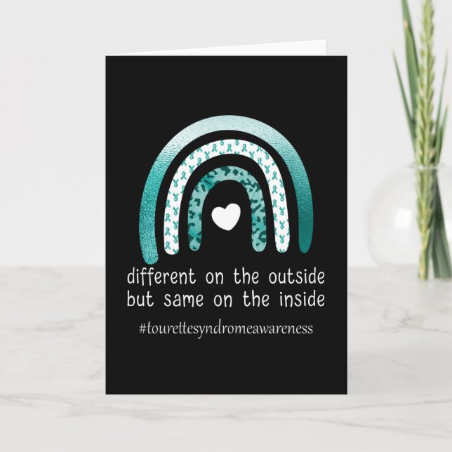 Tourette Syndrome Awareness Tourettes Warrior Teal Card (Front)