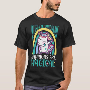 Tourette Syndrome Dabbing Magical Unicorn Teal Rib T-Shirt