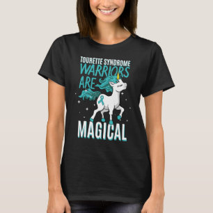 Tourette Syndrome Magical Unicorn Teal Ribbon Copr T-Shirt