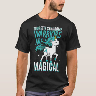Tourette Syndrome Magical Unicorn Teal Ribbon Copr T-Shirt