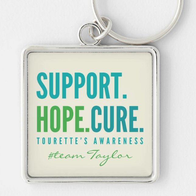 tourette's Custom name support hope cure Keychain  (Front)