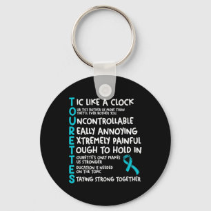 Tourettes Meaning Teal Ribbon Tourette Syndrome Aw Key Ring