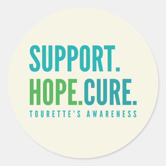 tourette's support hope cure Stickers Labels  (Front)