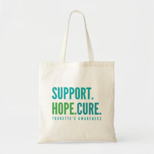 tourette's support hope cure Totes Bags teal