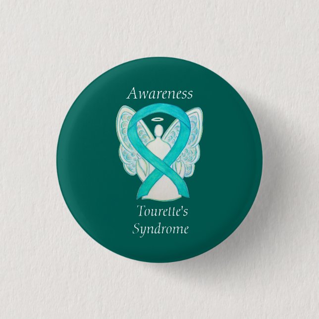 Tourette's Syndrome Awareness Ribbon Angel Pin (Front)