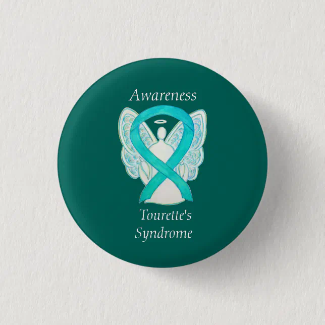 Turrets Ribbon Tourette's Syndrome Awareness Ribbon Angel Pin | Zazzle