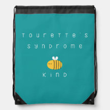 tourette's syndrome be kind drawstring bag