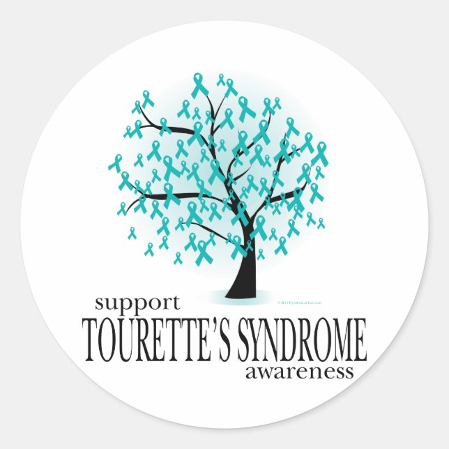 Tourette's Syndrome Tree Classic Round Sticker (Front)