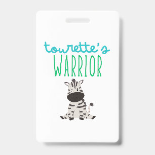 tourette's warrior awareness kids Badge lanyard ID Badge