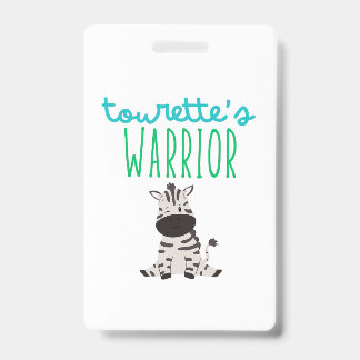 tourette's warrior awareness kids Badge lanyard ID Badge