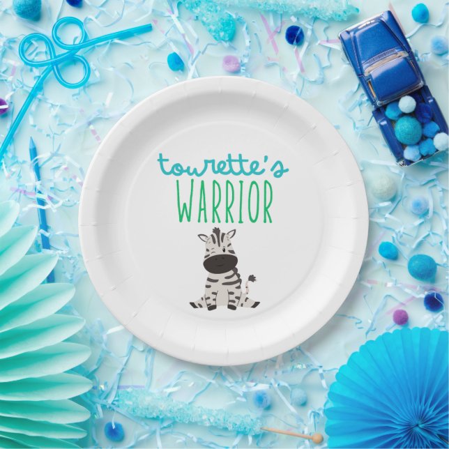 tourette's warrior kids cute Paper Plates  (Party)