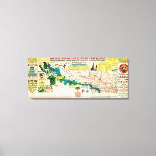 Touring Map of the Custer Battlefield Highway Canvas Print