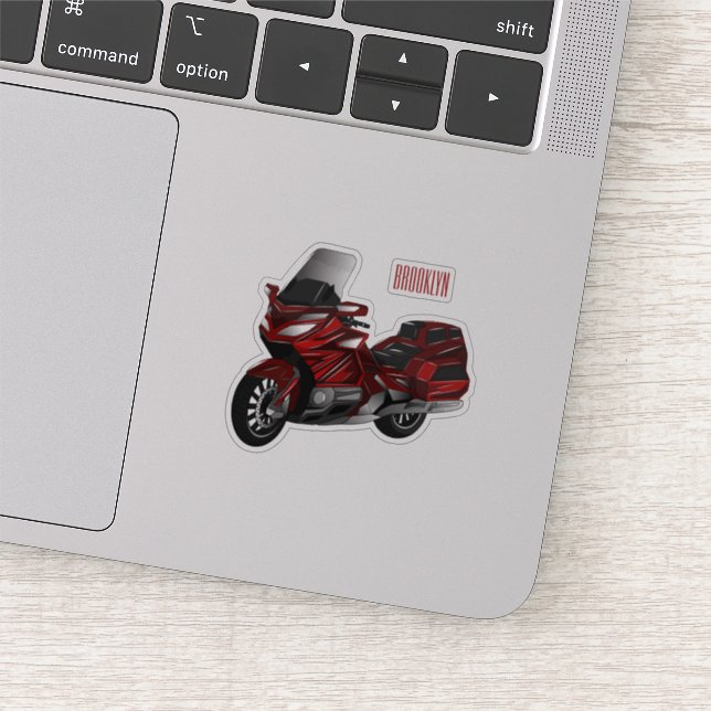 Touring motorcycle cartoon illustration  (Detail)