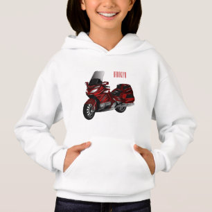 Touring motorcycle cartoon illustration