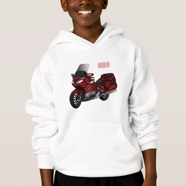 Touring motorcycle cartoon illustration (Front)