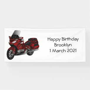Touring motorcycle cartoon illustration  banner