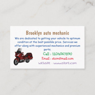 Touring motorcycle cartoon illustration business card