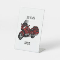 Touring motorcycle cartoon illustration