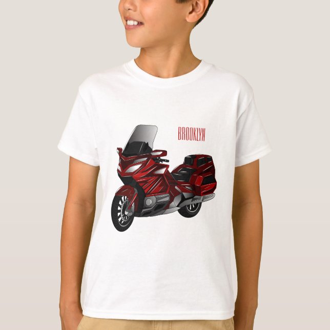 Touring motorcycle cartoon illustration T-Shirt (Front)