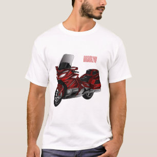 Touring motorcycle cartoon illustration T-Shirt