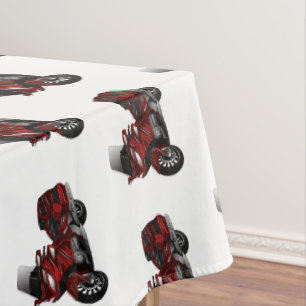 Touring motorcycle cartoon illustration tablecloth