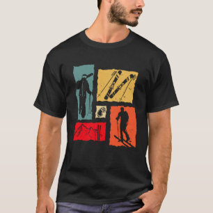 Touring Ski Retro Ski Touring Skier Mountains Tour T-Shirt
