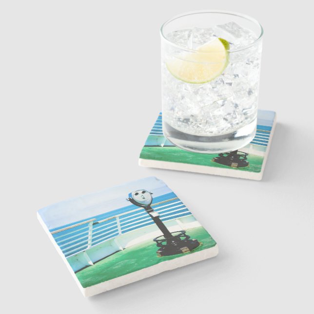 Tourist Binocular Stone Coaster (Side)
