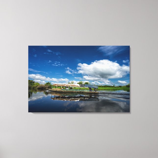 Tourist Boat Reflection Canvas Print (Front)
