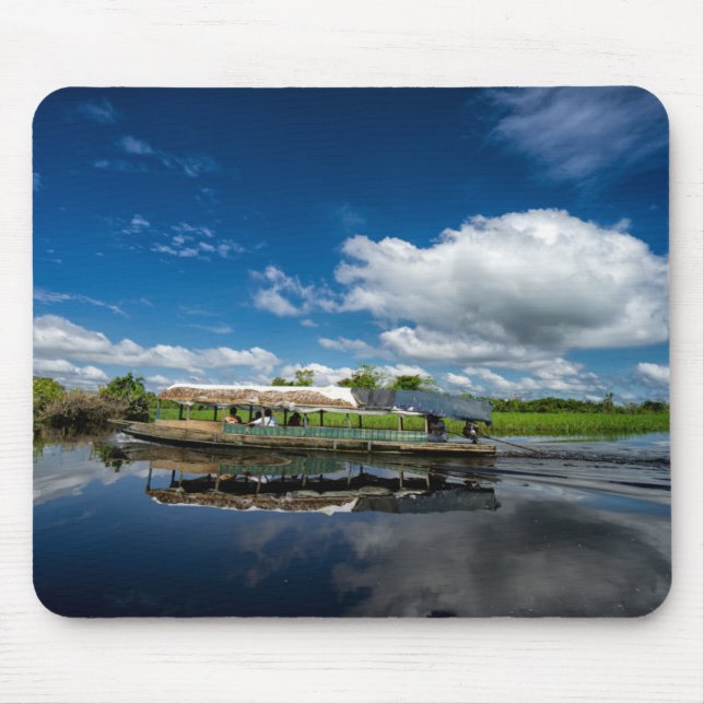 Tourist Boat Reflection Mouse Mat (Front)