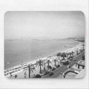 Tourist complex view at seashore B&W Mouse Mat