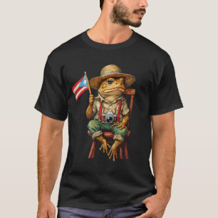 Tourist Coqui Frog Puerto Rico Flag Taino Boricua  T-Shirt