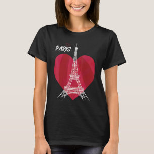 Tourist France Paris Hearts Eiffel Tower Souvenir T-Shirt