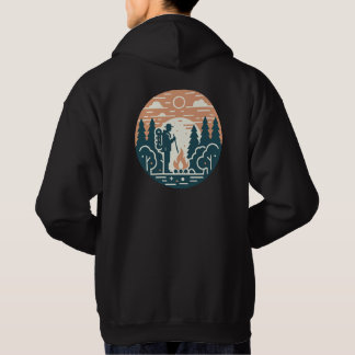 Tourist near a fire in the forest hoodie