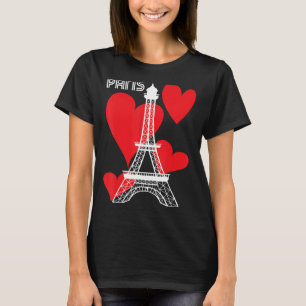 Tourist Paris Hearts Eiffel Tower France Souvenir T-Shirt