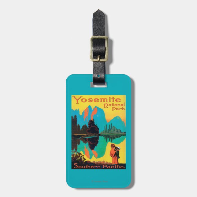 Tourist Poster - Yosemite Nat'l Park, CA Luggage Tag (Front Vertical)