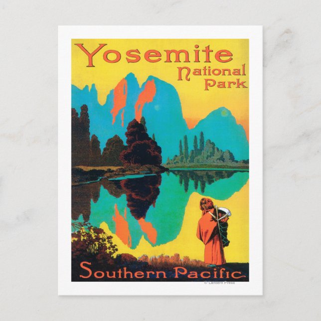 Tourist Poster - Yosemite Nat'l Park, CA Postcard (Front)