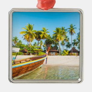 Tourist Resort's Bungalows on the Beach   Thailand Metal Tree Decoration