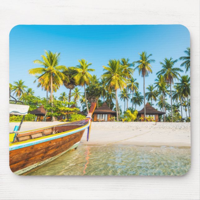 Tourist Resort's Bungalows on the Beach | Thailand Mouse Mat (Front)
