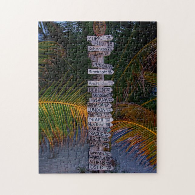 Tourist Sign Post Belise. Jigsaw Puzzle (Vertical)
