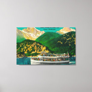 Tourist Steamer on Diablo lake, Skagit Canvas Print